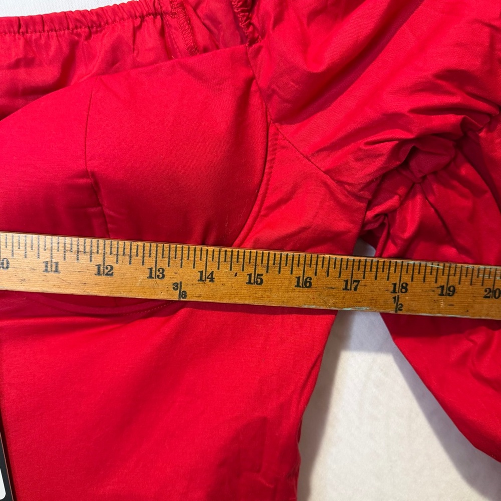 Fashion Nova Miranda Poplin Mini Dress Red Puff Sleeve Bustier XL NWT - Picture 8 of 10
